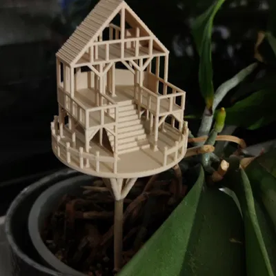 Mini Treehouse Trang Trí Chậu Cây Phong Cách Western