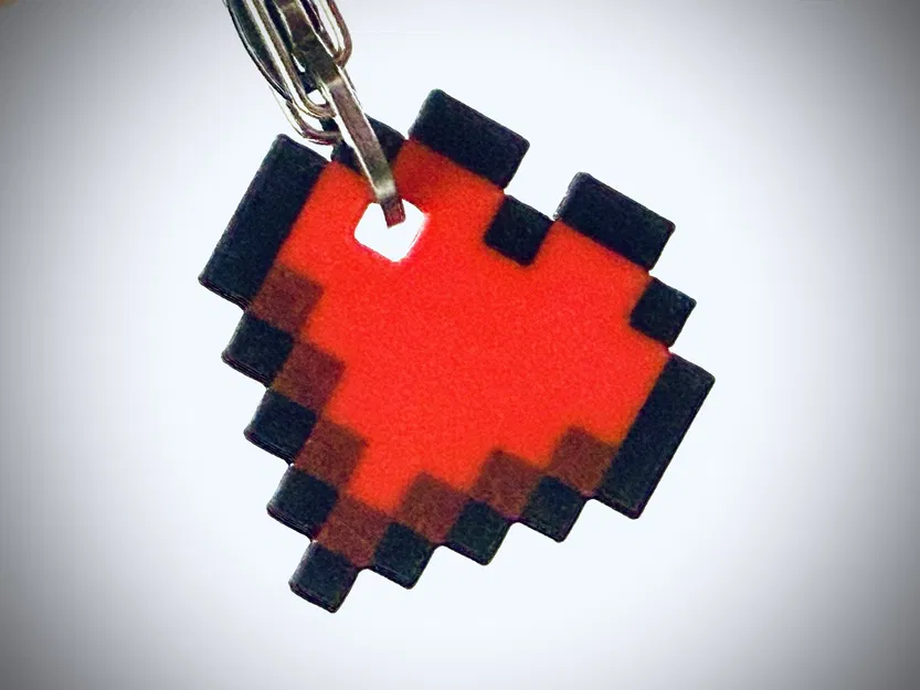 Móc khóa Trái tim Minecraft (TPU 2 màu!) - Image 1