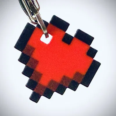 Móc khóa Trái tim Minecraft (TPU 2 màu!)