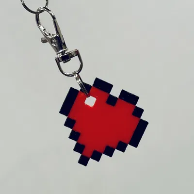 Móc khóa Trái tim Minecraft (TPU 2 màu!)