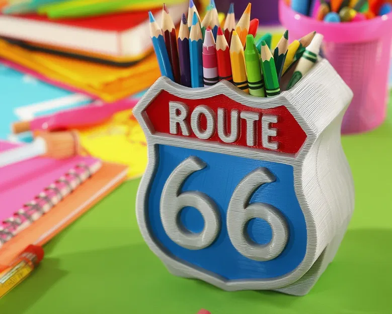 Pot đựng bút Route 66 – Phong cách retro và màu sắc nổi bật - Image 1