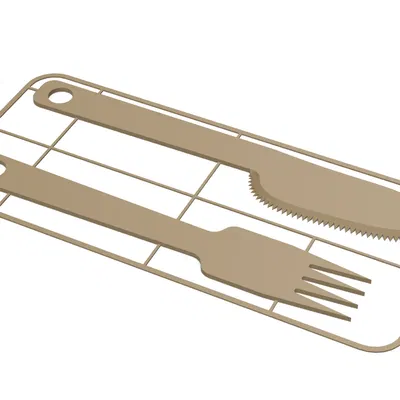 Bộ Dao + Nĩa Cắm Trại Nhỏ Gọn – Khung Print-in-Place