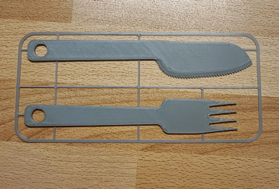 Bộ Dao + Nĩa Cắm Trại Nhỏ Gọn – Khung Print-in-Place - Image 2