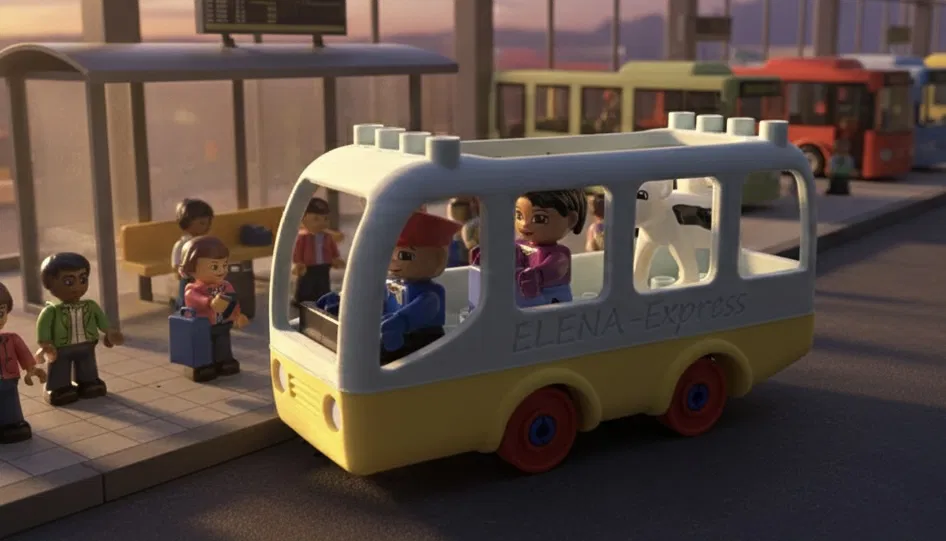 Xe bus tương thích LEGO DUPLO cho đế trailer DUPLO chuẩn (không branding) - Image 1