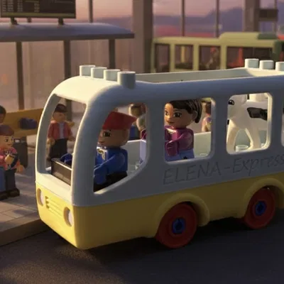 Xe bus tương thích LEGO DUPLO cho đế trailer DUPLO chuẩn (không branding)