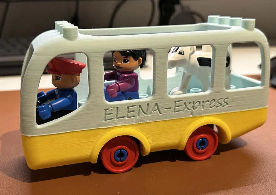 Xe bus tương thích LEGO DUPLO cho đế trailer DUPLO chuẩn (không branding) - Image 2