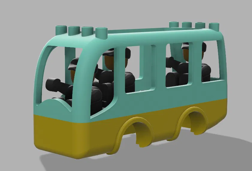 Xe bus tương thích LEGO DUPLO cho đế trailer DUPLO chuẩn (không branding) - Image 8