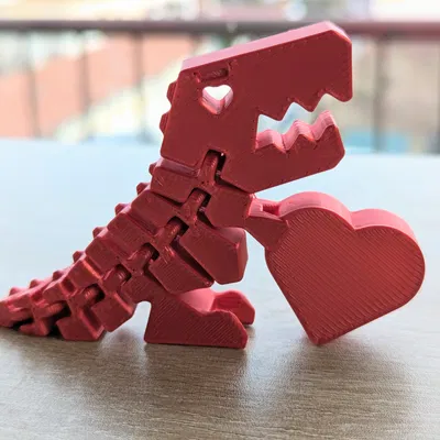 FlexiDino Print in Place T-Rex cho ngày Valentine