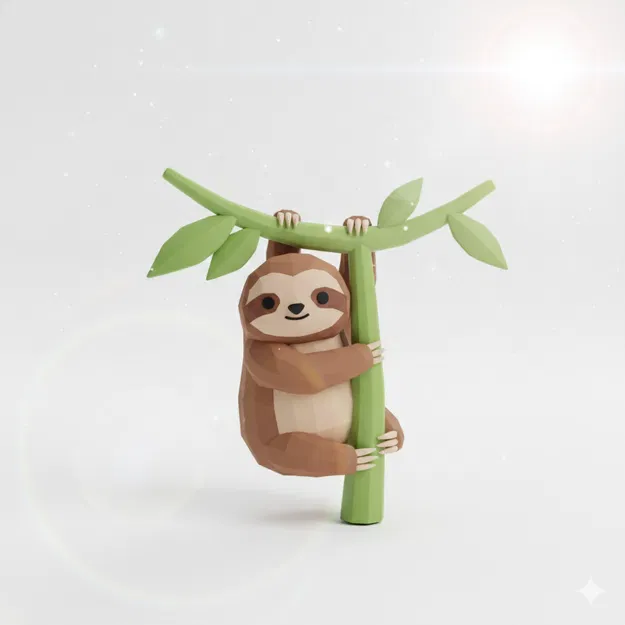 Lười Low Poly (Sloth Low Poly) - Image 1