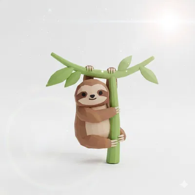 Lười Low Poly (Sloth Low Poly)
