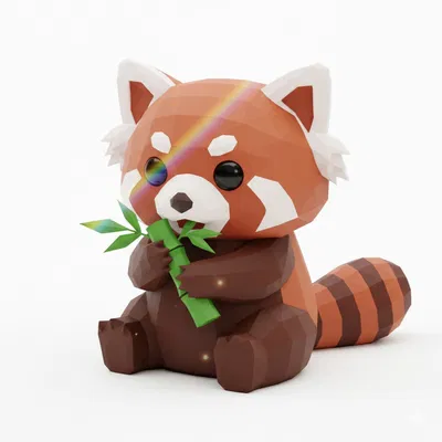 Red Panda Low Poly – Gấu trúc đỏ Low Poly