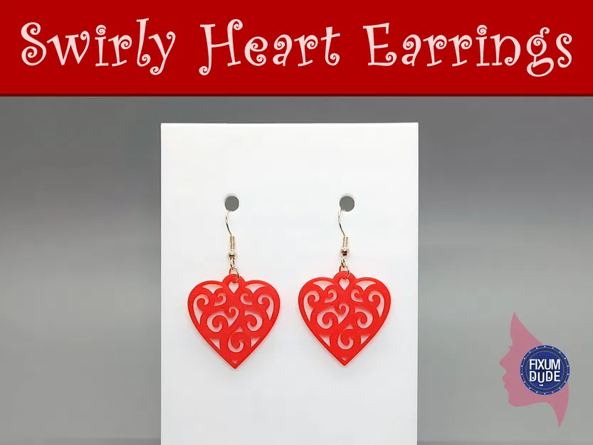 Bông tai Trái tim xoáy (Swirly Heart Earrings) - Image 1