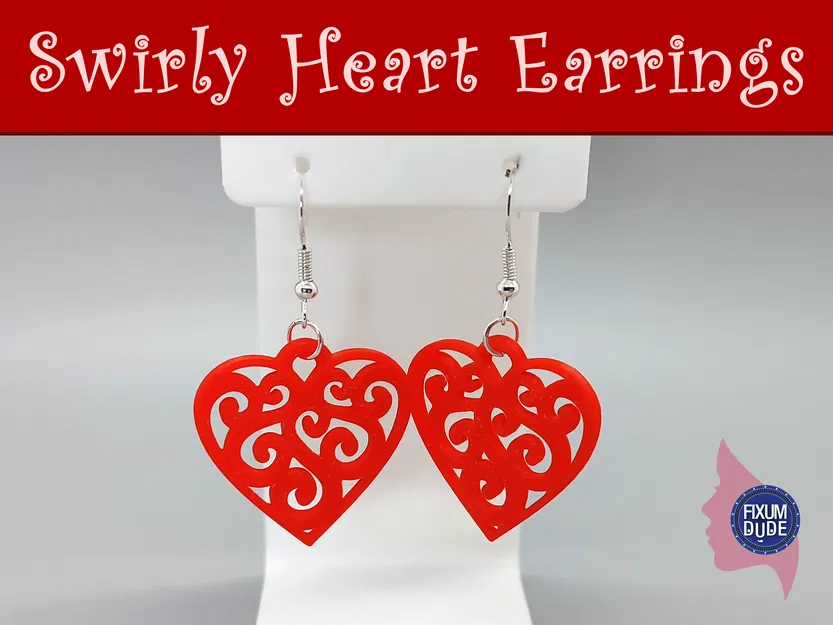 Bông tai Trái tim xoáy (Swirly Heart Earrings) - Image 2