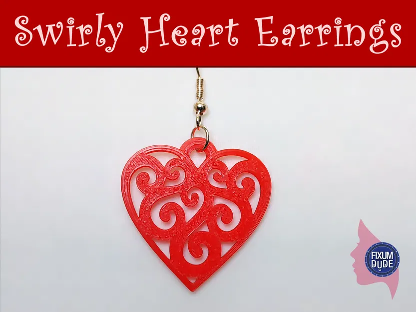 Bông tai Trái tim xoáy (Swirly Heart Earrings) - Image 3