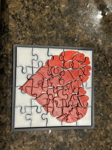 Trái tim ghép hình (Puzzle Heart) kèm khung/hộp (Frame box) - Image 2