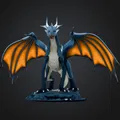 Tượng Rồng Xanh Dang Cánh – Mô hình rồng fantasy in 3D - Thumbnail 3