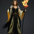 Tượng Fire Mage Sorceress – Nữ Pháp Sư Cầm Trượng Lửa - Thumbnail 1