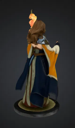 Tượng Fire Mage Sorceress – Nữ Pháp Sư Cầm Trượng Lửa - Image 2