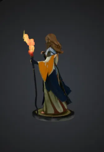 Tượng Fire Mage Sorceress – Nữ Pháp Sư Cầm Trượng Lửa - Image 3