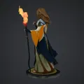 Tượng Fire Mage Sorceress – Nữ Pháp Sư Cầm Trượng Lửa - Thumbnail 3