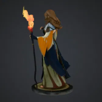 Tượng Fire Mage Sorceress – Nữ Pháp Sư Cầm Trượng Lửa