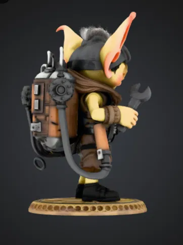 Steampunk Goblin Tinkerer – Mô hình mini fantasy thợ máy dễ thương - Image 2