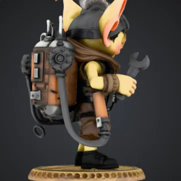 Steampunk Goblin Tinkerer – Mô hình mini fantasy thợ máy dễ thương