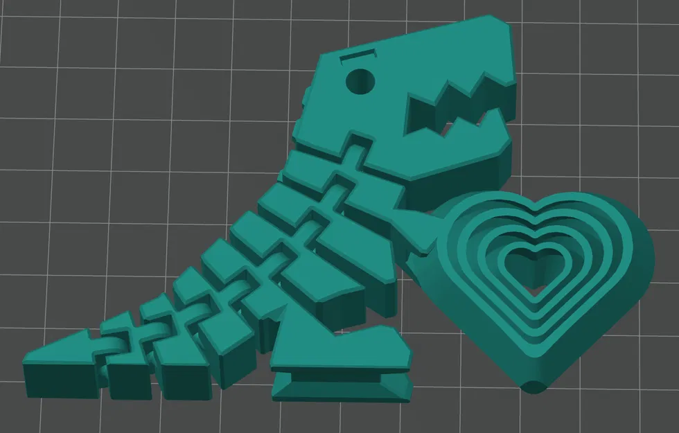 Flexi-Rexi-Fidget-Heart – Khủng long flexi ôm trái tim fidget - Image 2