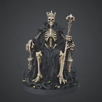 Vua Xương Trên Ngai – Tượng Undead Monarch Dark Fantasy
