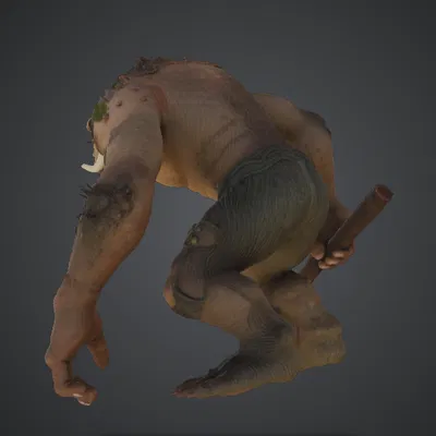 Cave Troll Brute cầm Chùy – Quái Vật Fantasy Hoang Dã