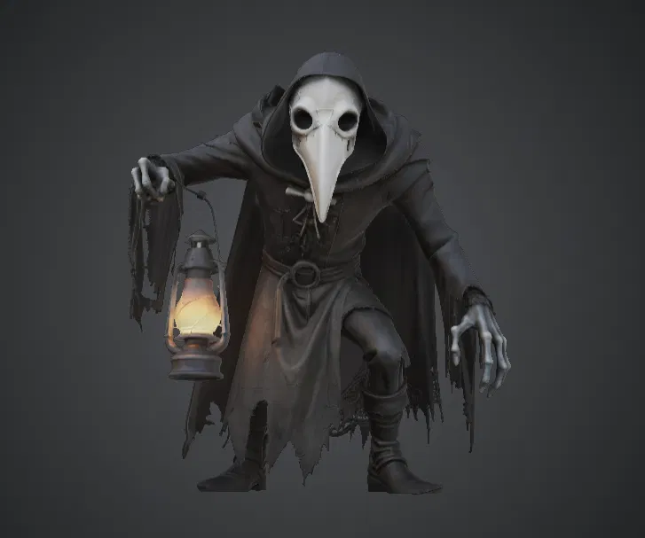 Người Mang Đèn Lồng Bác Sĩ Dịch Hạch – Mẫu In 3D Kinh Dị Gothic - Image 1