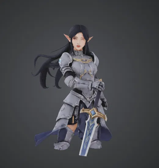 Nữ Kỵ Sĩ Elf – Paladin Cầm Kiếm (Elven Knight Warrior) - Image 1