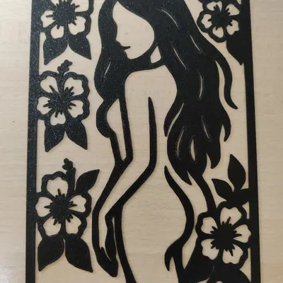 Bóng dáng cô gái với hoa dâm bụt