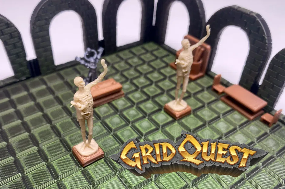 Tượng GridQuest SKELETON GUARDIAN (The Gridfinity Game) - Image 1