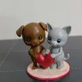 Mèo & Chó Valentine ôm Trái Tim - Thumbnail 1