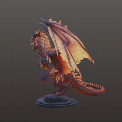 Volcanic Drake – Rồng Fantasy Núi Lửa Siêu Chi Tiết