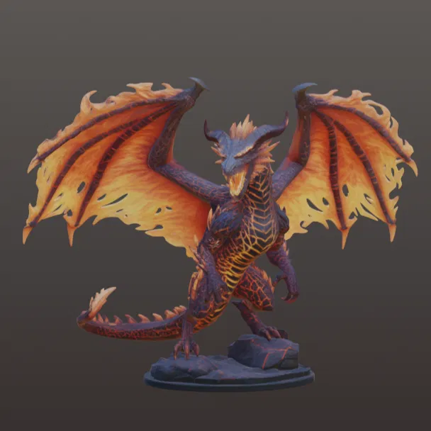 Volcanic Drake – Rồng Fantasy Núi Lửa Siêu Chi Tiết - Image 4