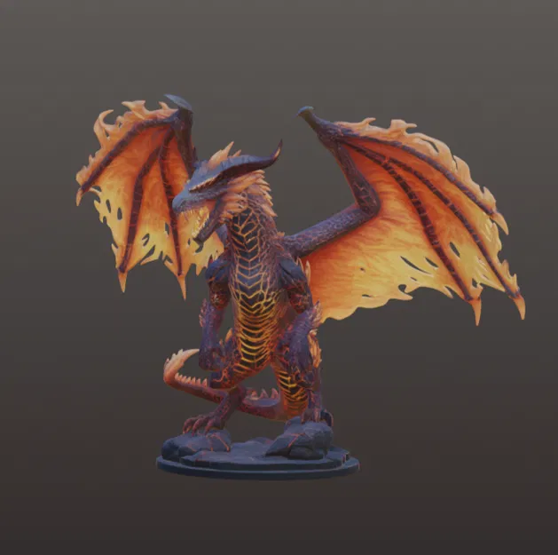 Volcanic Drake – Rồng Fantasy Núi Lửa Siêu Chi Tiết - Image 10