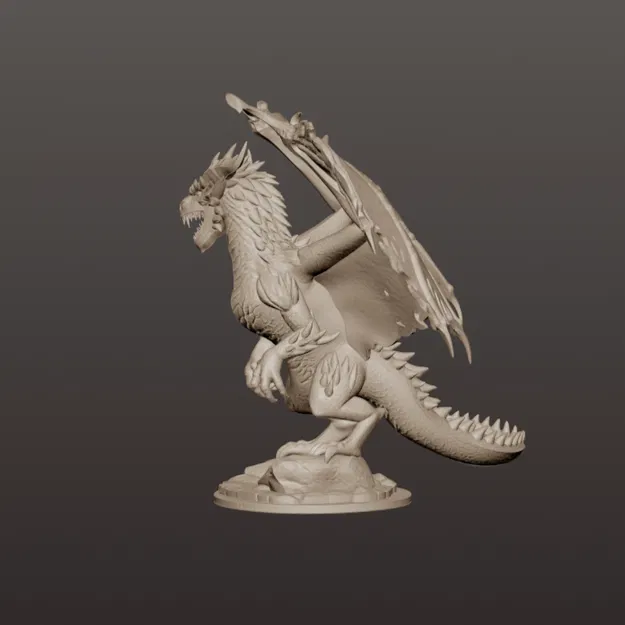 Volcanic Drake – Rồng Fantasy Núi Lửa Siêu Chi Tiết - Image 15