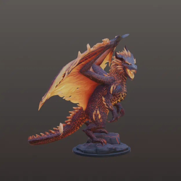 Volcanic Drake – Rồng Fantasy Núi Lửa Siêu Chi Tiết - Image 16