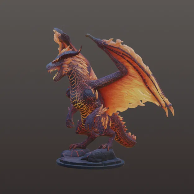Volcanic Drake – Rồng Fantasy Núi Lửa Siêu Chi Tiết - Image 19