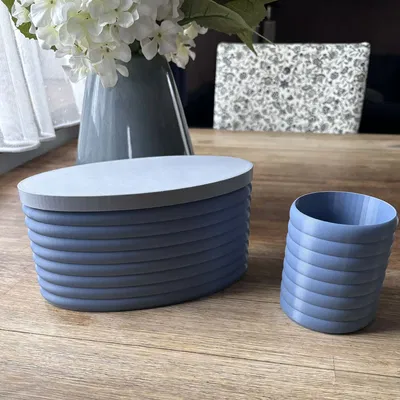 CLOUDIE - Giá để bàn chải & hộp oval lớn nắp bản lề