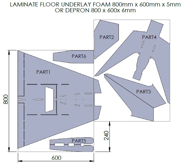 Template cắt foamboard Stingray FPV (Stingray FPV Cutting Templates) - Image 7