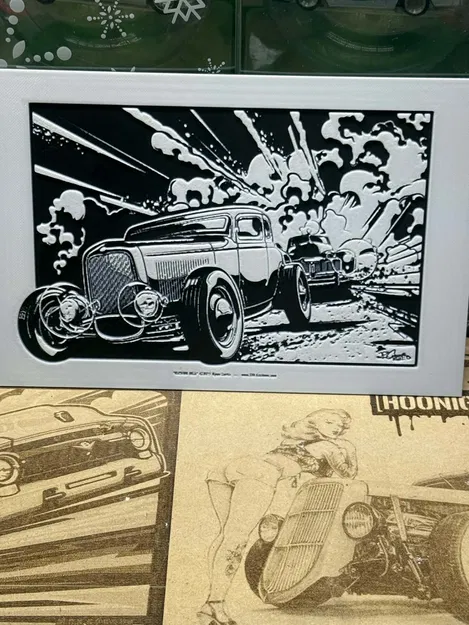 Bootlegging Hot Rod – Tranh nghệ thuật in 3D phong cách comic - Image 1