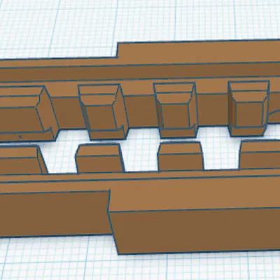 Nerf Ward bottom N-Strike/Rival rail (60mm) - bản chỉnh sửa