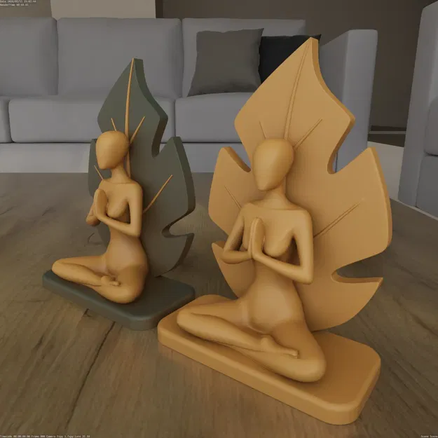 Tượng Thiền Yoga Lá Sen Zen (Zen Lotus Leaf Meditation Yoga Statue) - Image 2