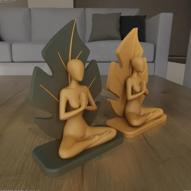 Tượng Thiền Yoga Lá Sen Zen (Zen Lotus Leaf Meditation Yoga Statue) - Image 4