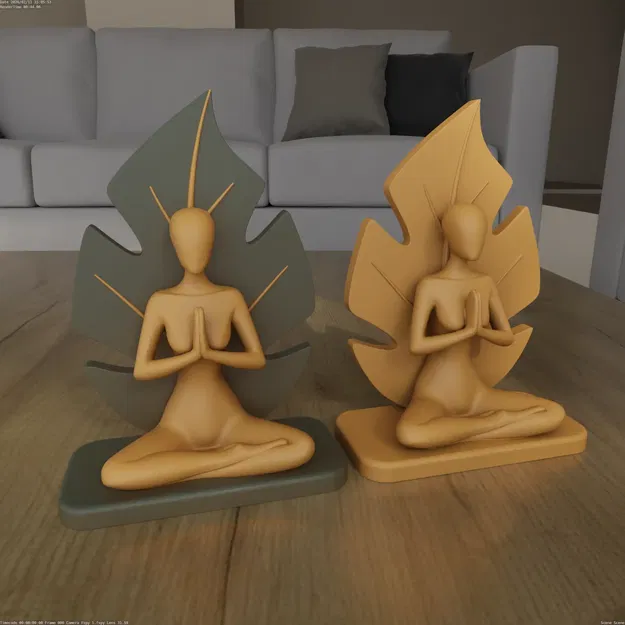 Tượng Thiền Yoga Lá Sen Zen (Zen Lotus Leaf Meditation Yoga Statue) - Image 5