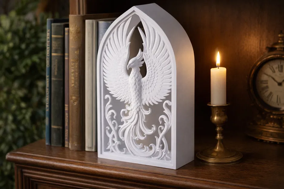 Phoenix Book Nook Insert – Phượng Hoàng Trang Trí Kệ Sách - Image 1