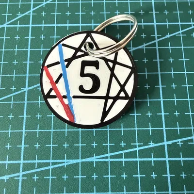 Enneagram typ 5 – móc khóa in nhiều màu